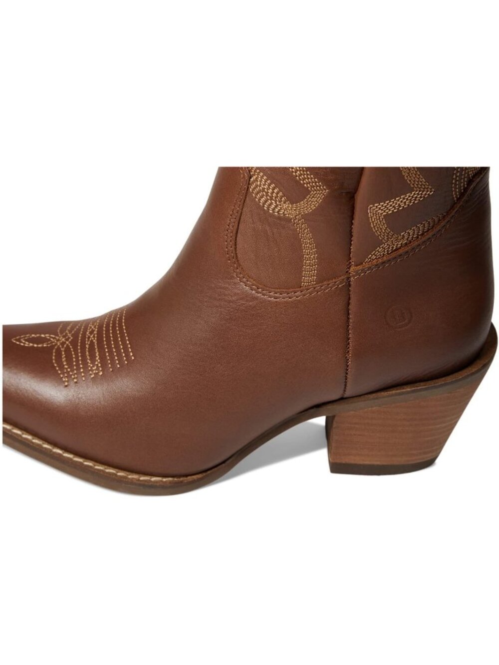 Women's Brown High Cotton Embroidery Snip Toe Casual Boots Knee High Mid Heel - Picture 6 of 6
